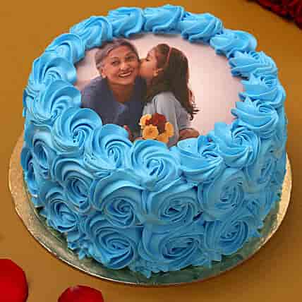 Special Blue Cake With Photo